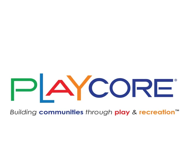 PlayCore logo with colorful text and tagline on a white background.