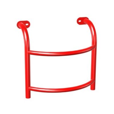 Playcraft Round-5 - Red curved rung ladder for playgrounds, ideal for ages 2-5 and 5-12.