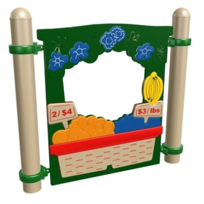 Playcraft Produce Panel - colorful panel with fruit stand theme and decorative produce elements