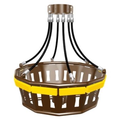 Playcraft Crow's Nest - Brown and yellow pirate-themed hanging play structure with ropes