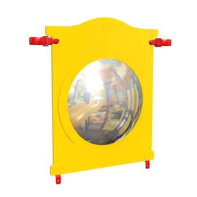 Playcraft Round-3.5 - yellow bubble mirror panel with red accents for ages 6 months to 12 years