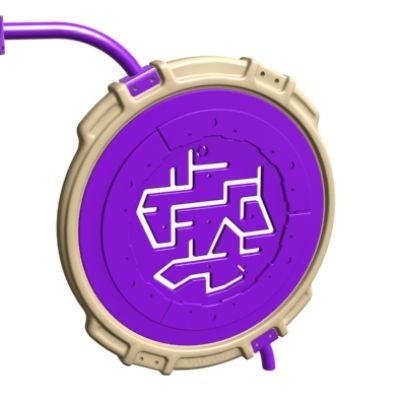Playcraft Revolution - Circular labyrinth panel with purple design and tan frame for ages 2-12