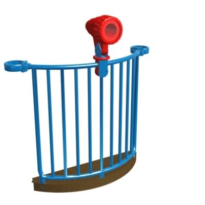 Playcraft Round-5 - Blue metal balcony deck with red telescope for children ages 2-12