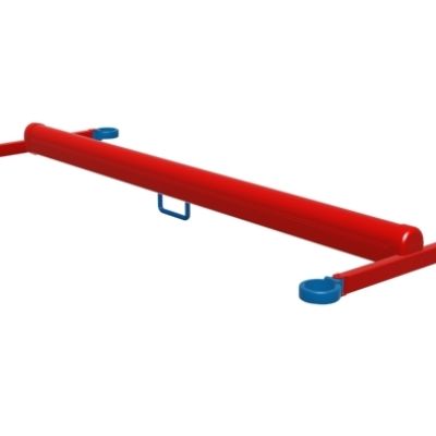 Playcraft Round-5 - Red and blue steel track ride, 122in, with handle, for kids ages 5-12