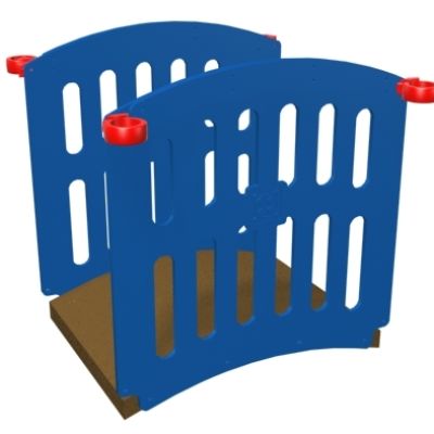 Playcraft Round-3.5 - Blue arch bridge with red accents suitable for deck connections, ages 2-12