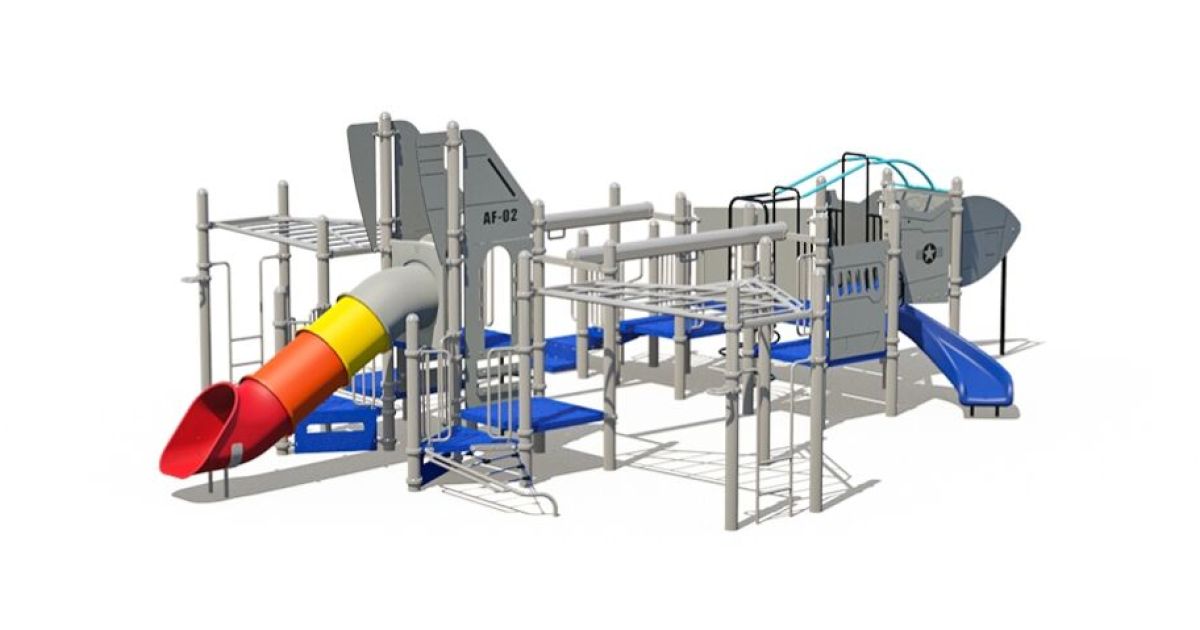 Commercial Post & Deck Playground with Climbing Events, Climbing Ropes ...