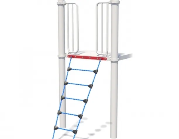 Playcraft Round-5 - Narrow Net Climber with blue netting and white posts for ages 5-12