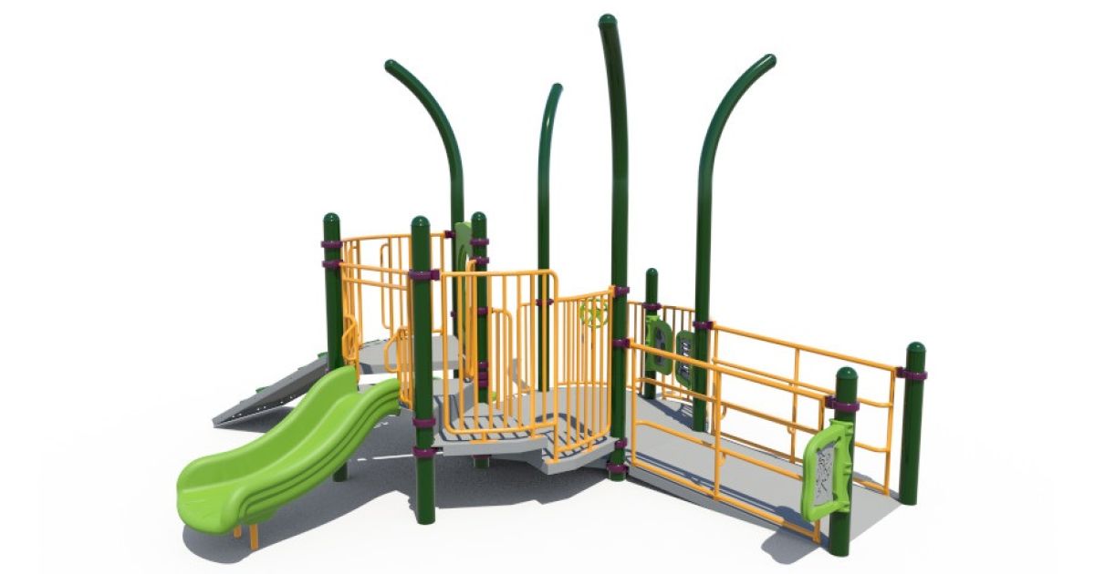 Commercial Post & Deck Playground with Balance Events, Climbing Events ...