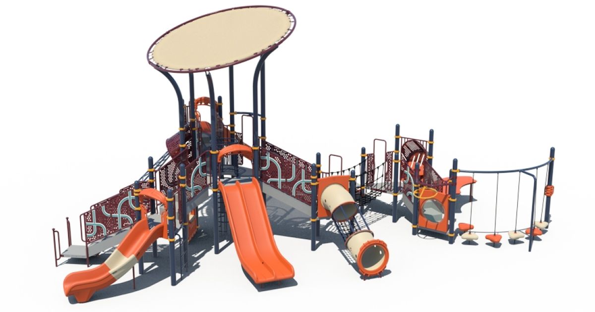 Commercial Post & Deck Playground with Balance Events, Bridges ...