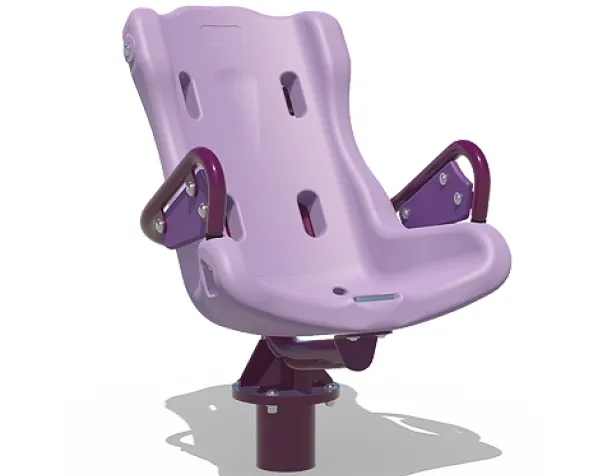 Playcraft Round-5 - Purple spinning seat with secure back and side handles on sturdy base for ages 5-12