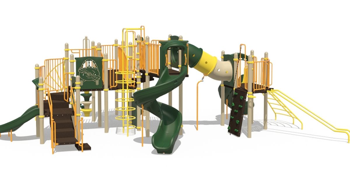 Commercial Post & Deck Playground with Balance Events, Bridges ...