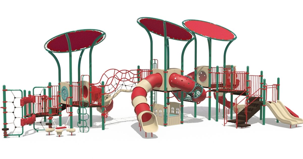 Commercial Post & Deck Playground with Balance Events, Bridges ...