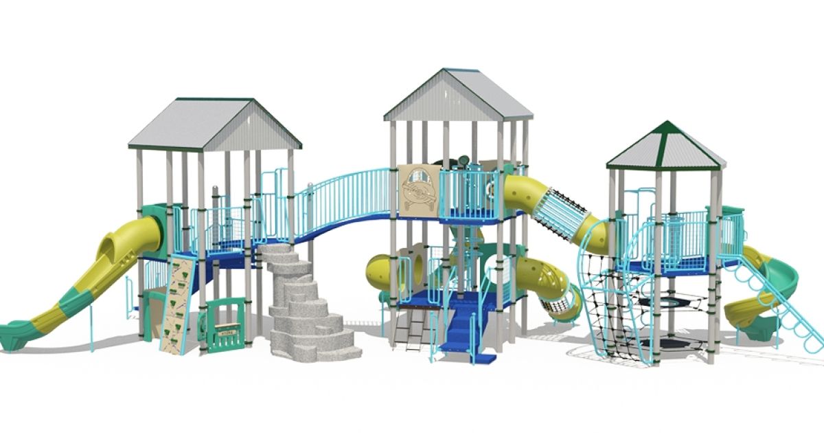 Commercial Post & Deck Playground with Bridges / Linking Events ...