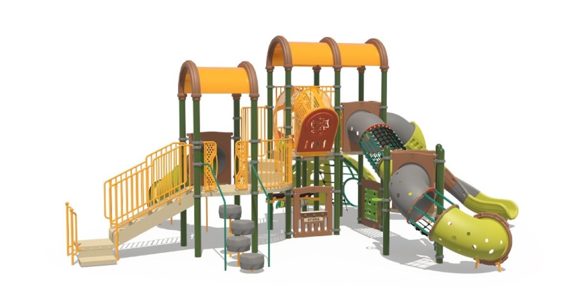 Commercial Post & Deck Playground with Bridges / Linking Events ...