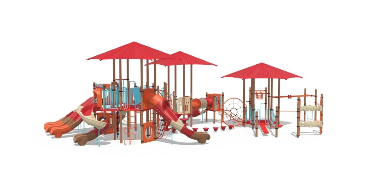 Commercial Post & Deck Playground with Balance Events, Bridges ...