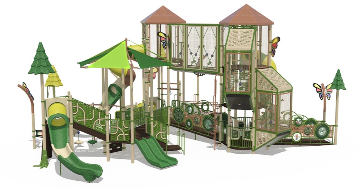 Commercial Post & Deck Playground with Bridges / Linking Events ...