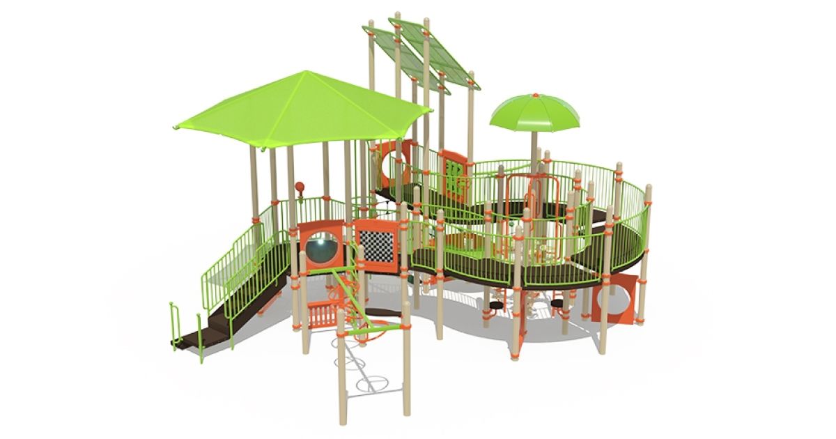 Commercial Post & Deck Playground with Balance Events, Bridges ...