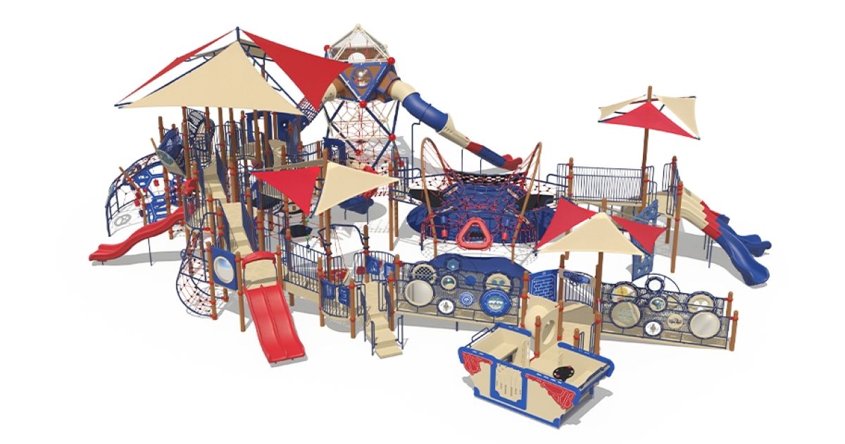 Commercial Post & Deck Playground with Bridges / Linking Events ...