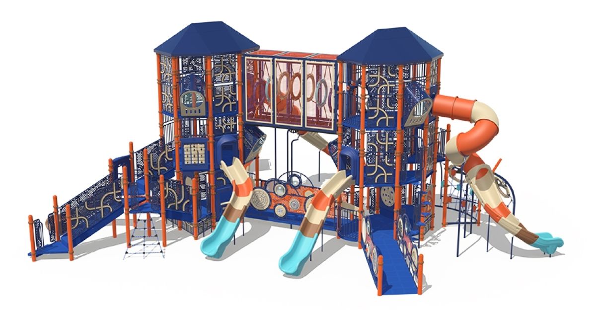 Commercial Post & Deck Playground with Bridges / Linking Events ...