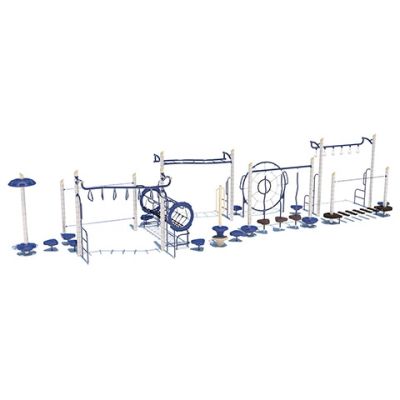 Playcraft Modern Climbing Systems Playground - expansive structure with blue and white climbing elements
