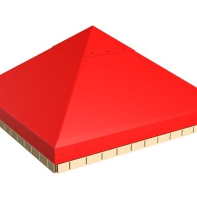 Playcraft City Scape Steel Pyramid Roof - red pyramid roof with beige trim, suitable for multiple age ranges