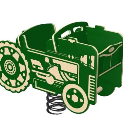 Playcraft Toddler Tractor - Green spring rider shaped like a tractor for ages 2-5 with engaging design