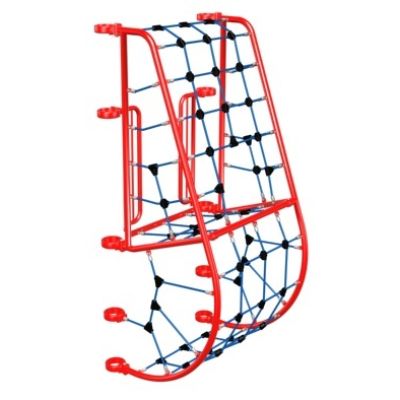 Playcraft Climber, Ebb - red and blue grid climbing structure with handle bars for ages 6 months to 12 years