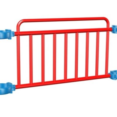 Playcraft Push-Out Barrier Wall - red single bar wall component with blue connectors for playground safety