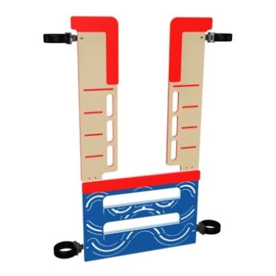 Playcraft Round-5 - Tugboat themed step filler with red and beige panels, blue wave pattern for ages 2-12