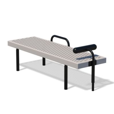 Playcraft Actionfit - Metal sit-up station with perforated surface and black supports for fitness training