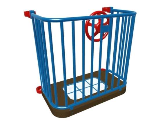 Playcraft Round-3.5 - Blue observation deck with red wheel and brown base for ages 2-12.