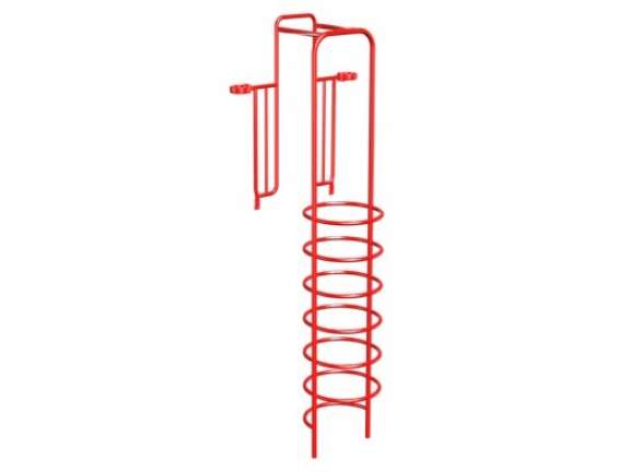 Playcraft Round-3.5 - Red stacked metal loop climber with horizontal rings for ages 2-12